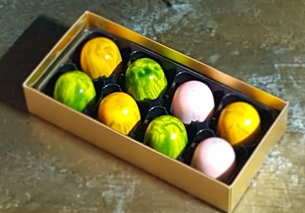 personalised chocolate box of 8 luxury handmade marshmallow chocolates